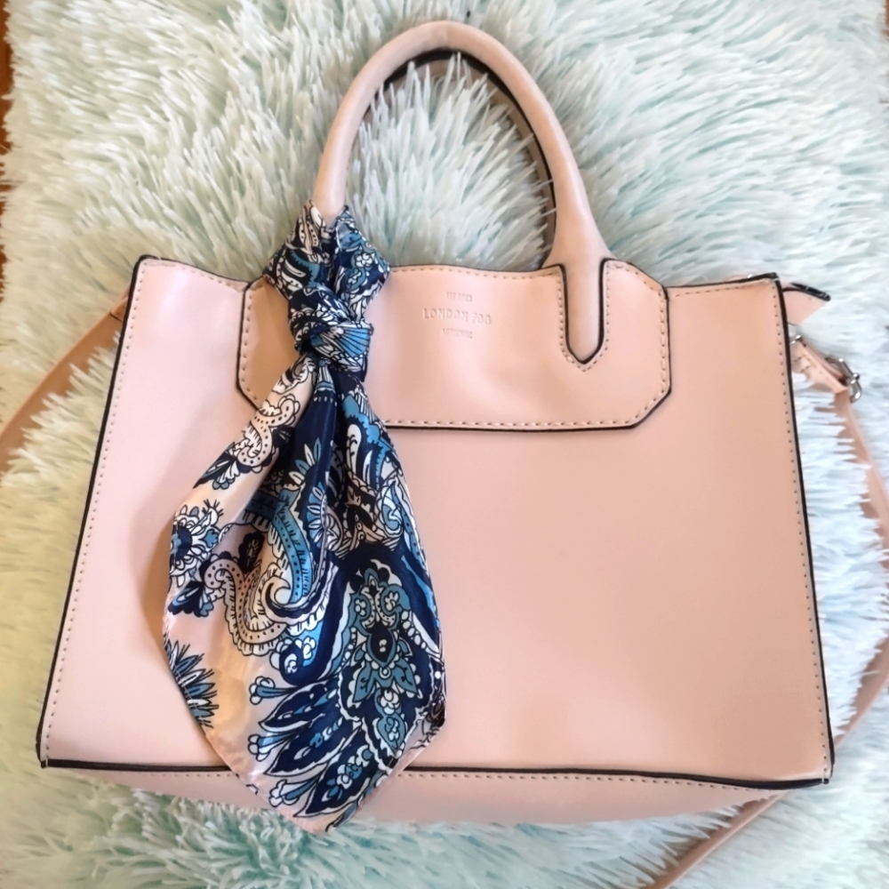 Pale pink London Fog satchel purse